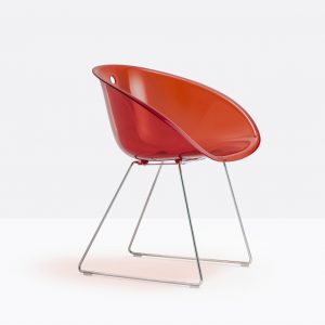 red stylish contemporary shell armchair