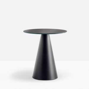 black outdoor poseur table