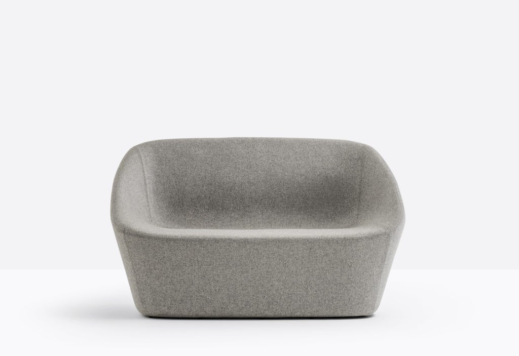 grey sophisticated two-seat lounge chair