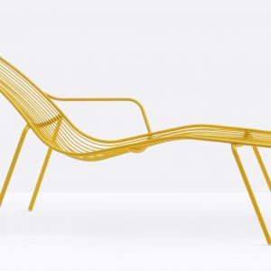 yellow steel sun lounge chair