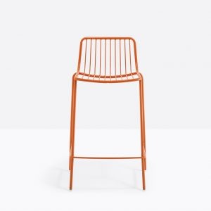 orange outdoor bar stool with steel tube
