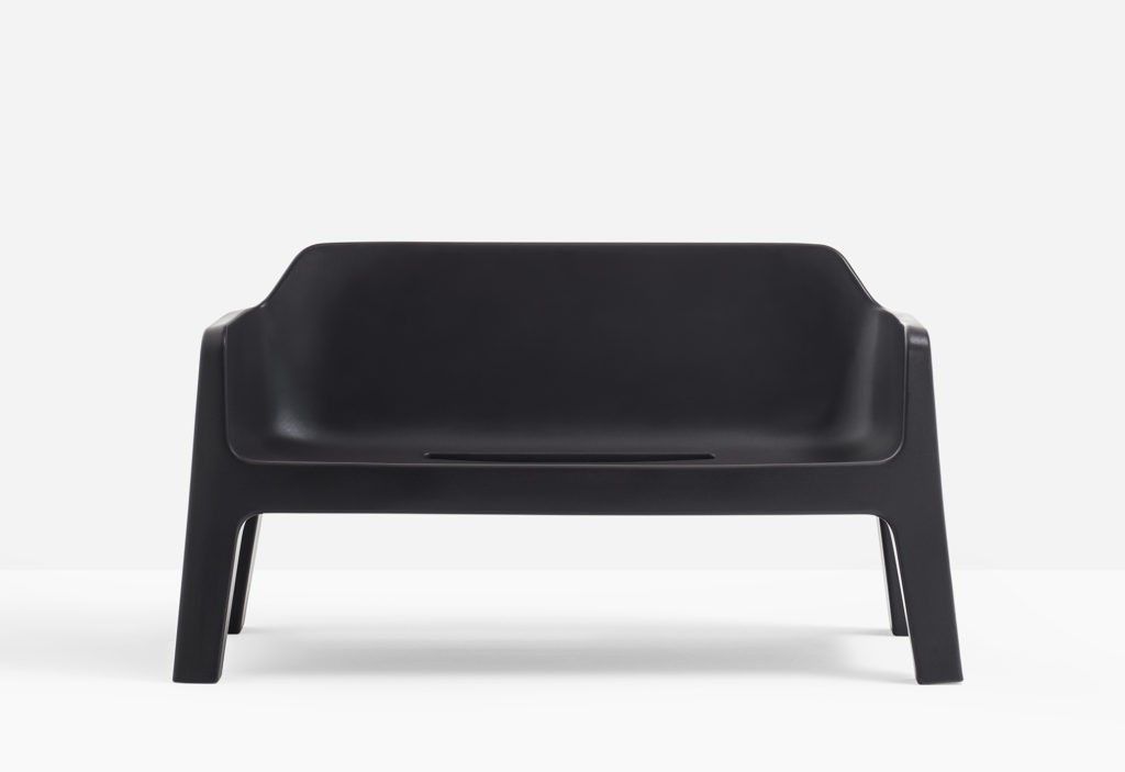 black stylish outdoor two-seat sofa