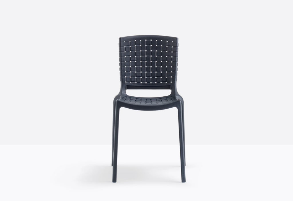 black woven chair