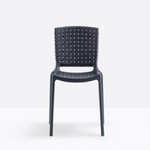 black woven chair