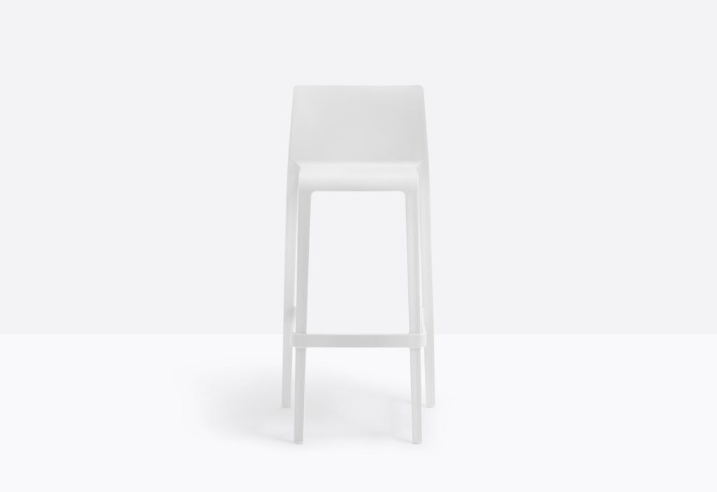 white modern polypropylene bar stool
