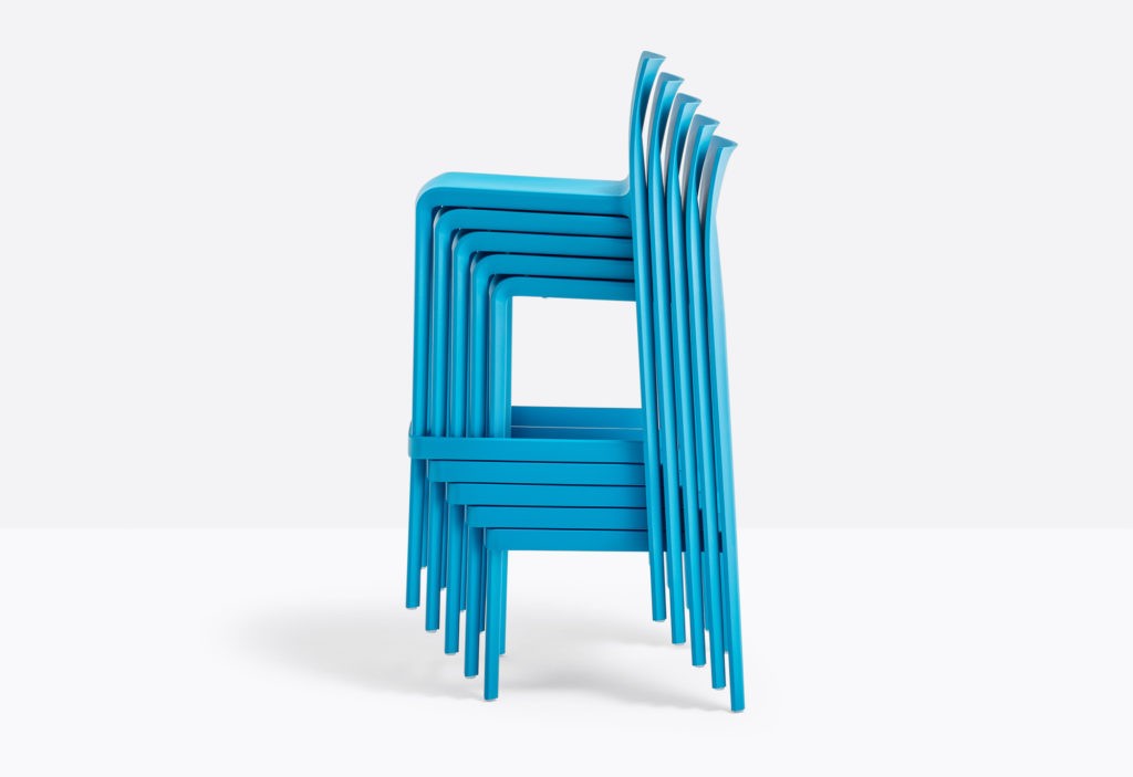 blue modern polypropylene bar stool