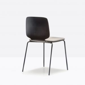 Black Ash Shell Chair With Steel Frame