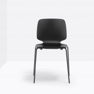 black ash chair with steel tube frame