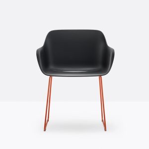 black modern polypropylene shell armchair