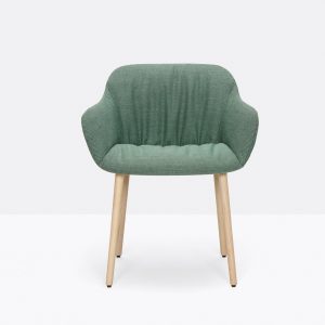 green stylish upholstered armchair