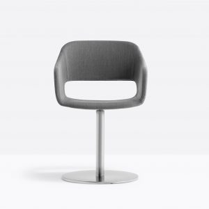 grey armchair with swivelling shell