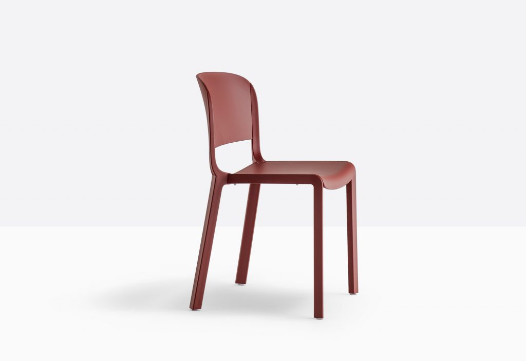 red stackable traditional bistro chair