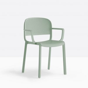 green traditional perforated bistro chair