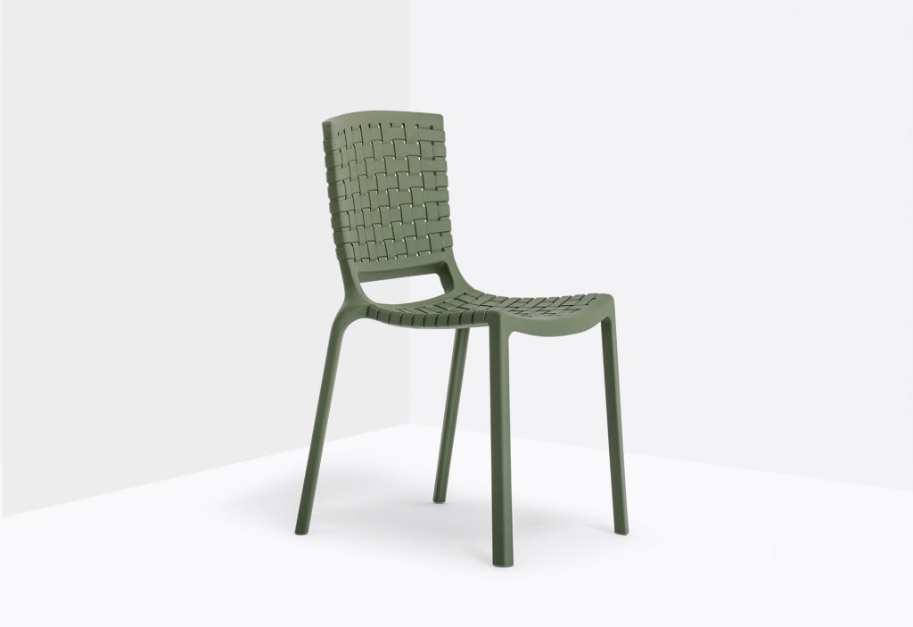 green woven chair