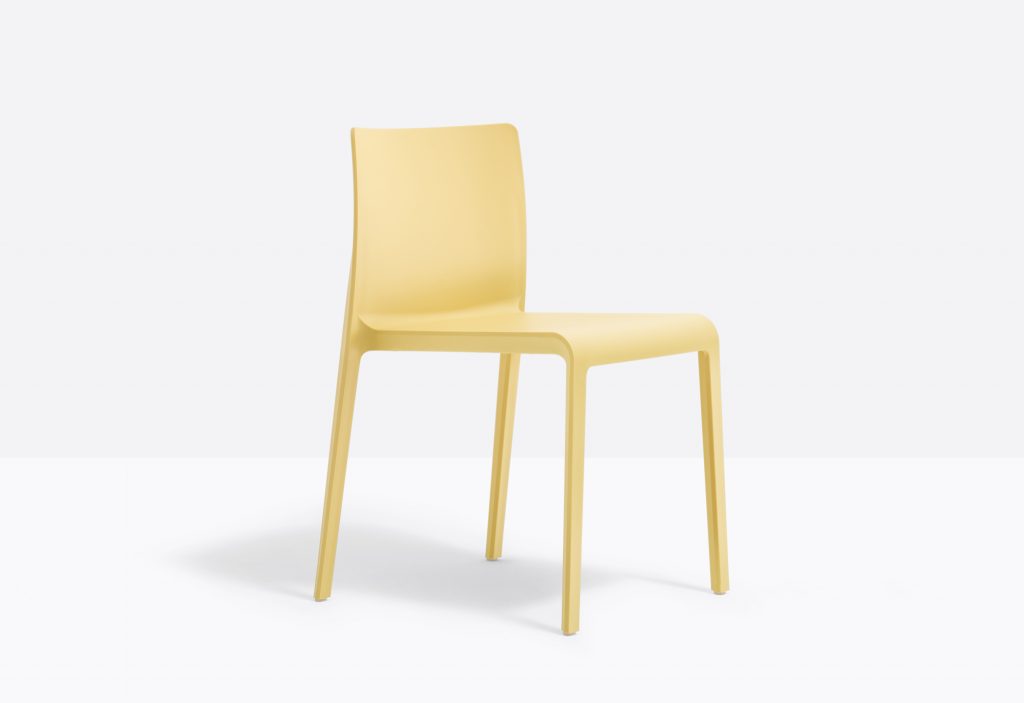 yellow stylish stackable polypropylene chair