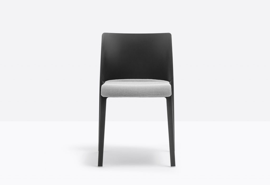 black polypropylene chair with fabric seatwith
