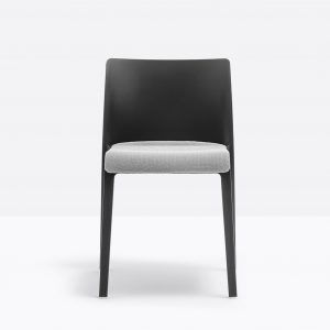 black polypropylene chair with fabric seatwith