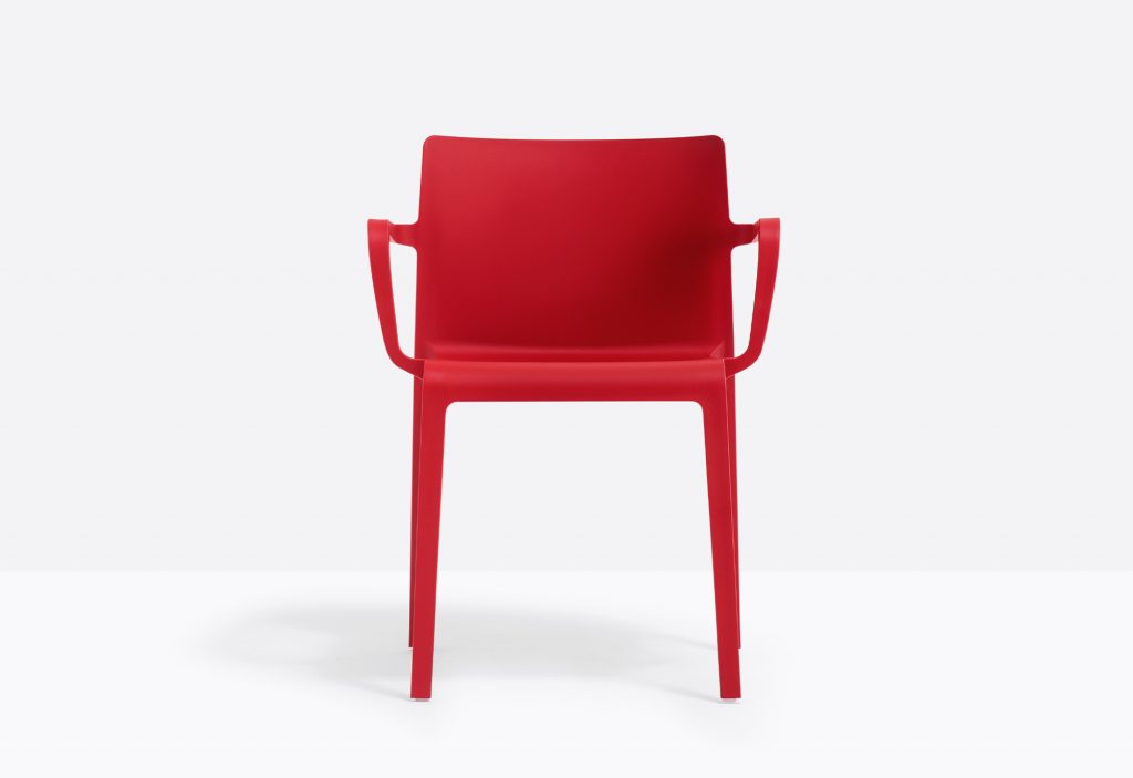 red stylish stackable armchair