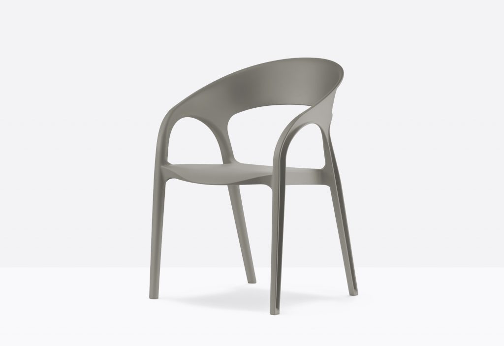 grey polypropylene round armchair