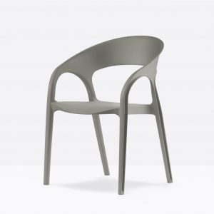 grey polypropylene round armchair