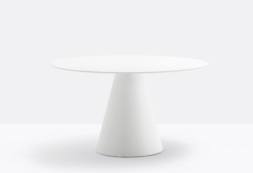 white conical poseur table