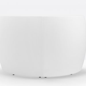 white curved bar counter